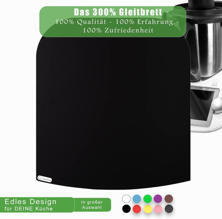 Stone4Slide coolina® Gleitbrett Gleiter aus Acryl Schwarz passend für Thermomix TM6 TM5