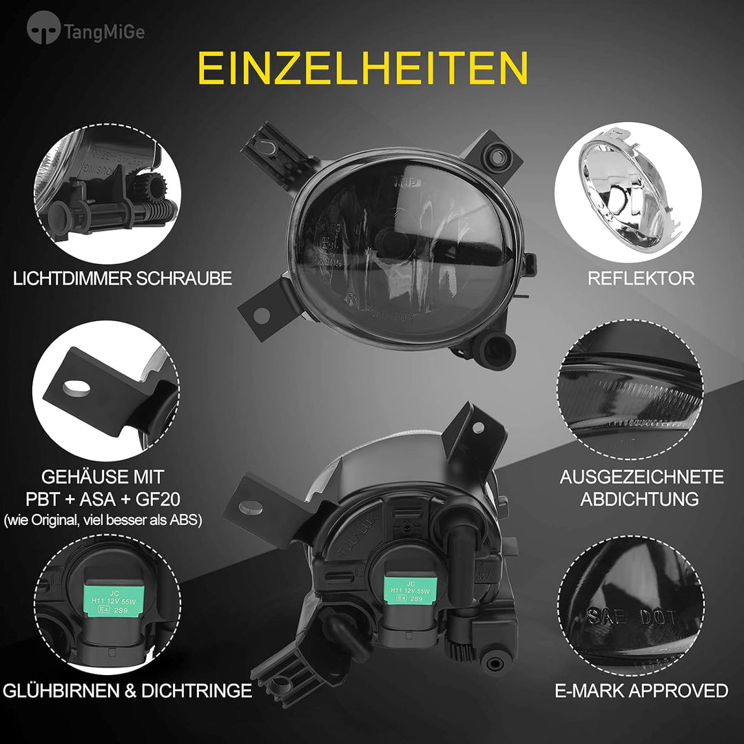 TangMiGe Nebelscheinwerfer für Audi A4 A3 S3, 8EC 8ED 8H7 8HE 8P1 8PA 8P7, V-System S-Linie Stosssta