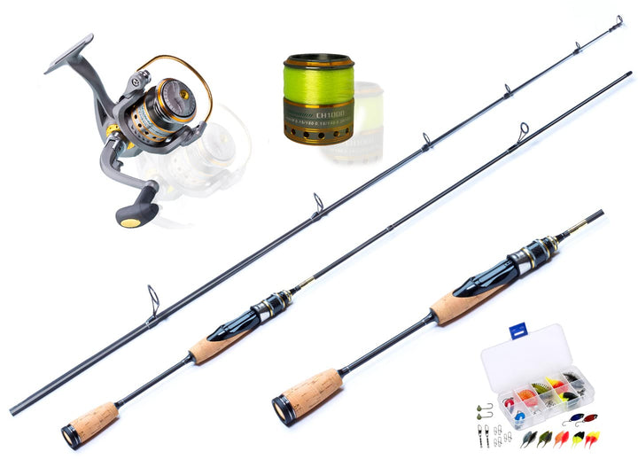 MiRoeFishing Trout Master Forellenjäger Komplettset mit Ul-Rute 2-6g 1,80m + Rolle Expert1000 inkl.