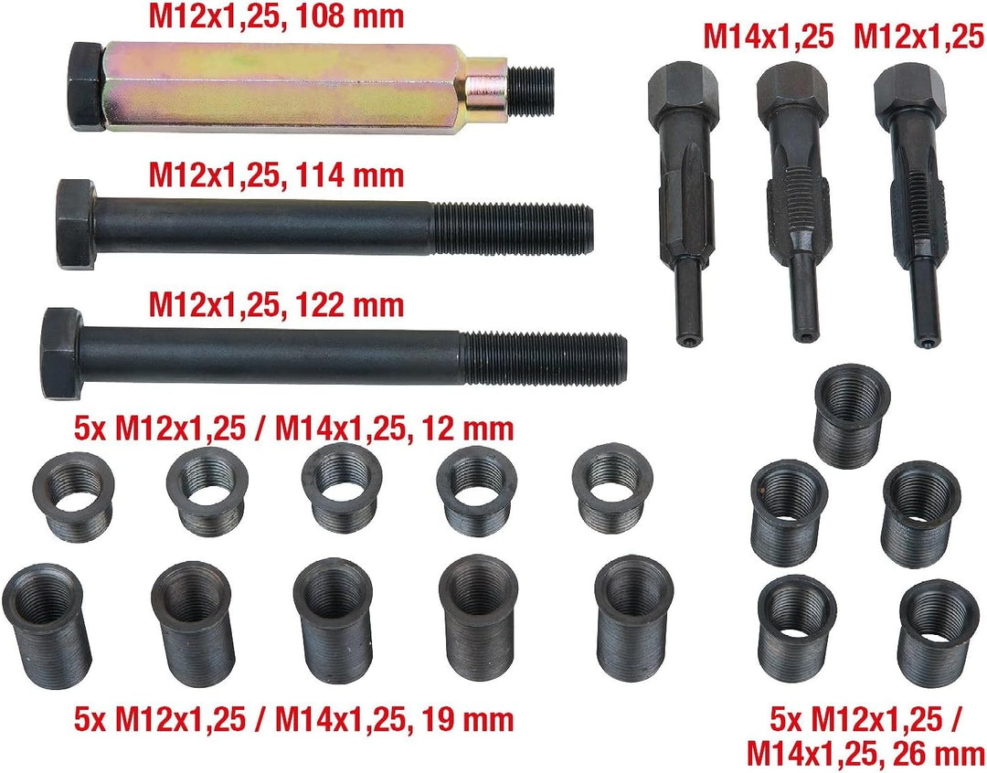 KS Tools 150.5060 THREADfix Reparatur-Satz M12x1,25 Glüh+Zündkerzen,21-tlg.