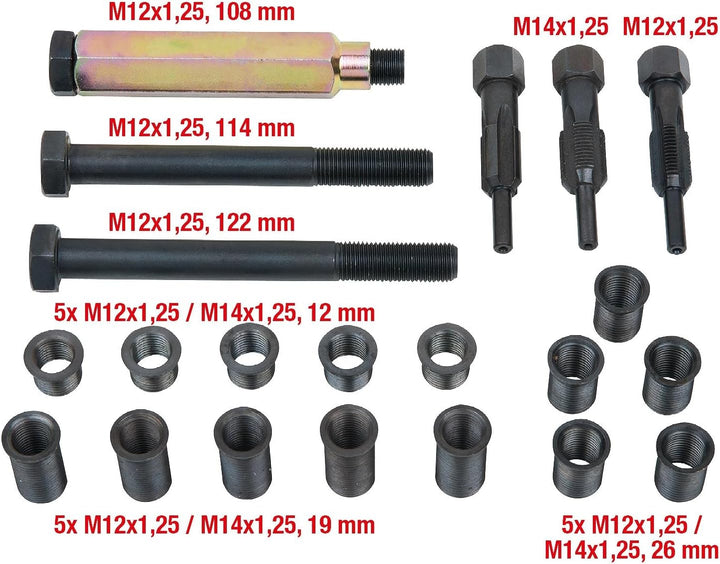 KS Tools 150.5060 THREADfix Reparatur-Satz M12x1,25 Glüh+Zündkerzen,21-tlg.