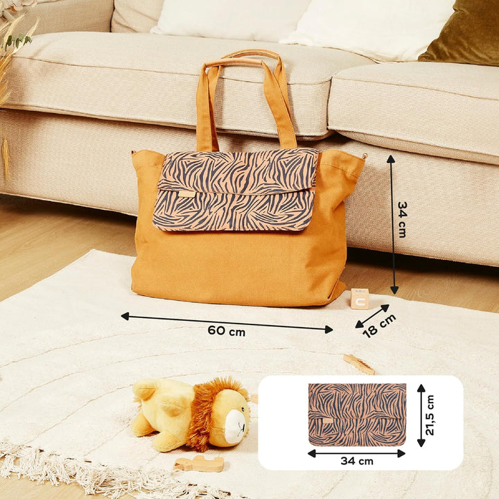 Babymoov Wickeltasche Tote Bag Zebra, Wickeltasche, Kapazität von 35l, zahlreiche Staumöglichkeiten,