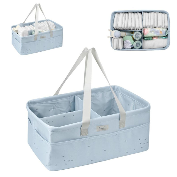 Kikkaboo Wickeltasche, Korb, Windelorganizer faltbar Griffe abnehmbare Trennwand, Farbe:blau, Blau