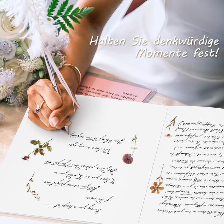 Gästebuch Geburtstag Blanko mit 40 Schöne Aufkleber und 48 Doppelseiten Premium Dickem Papier,Grösse