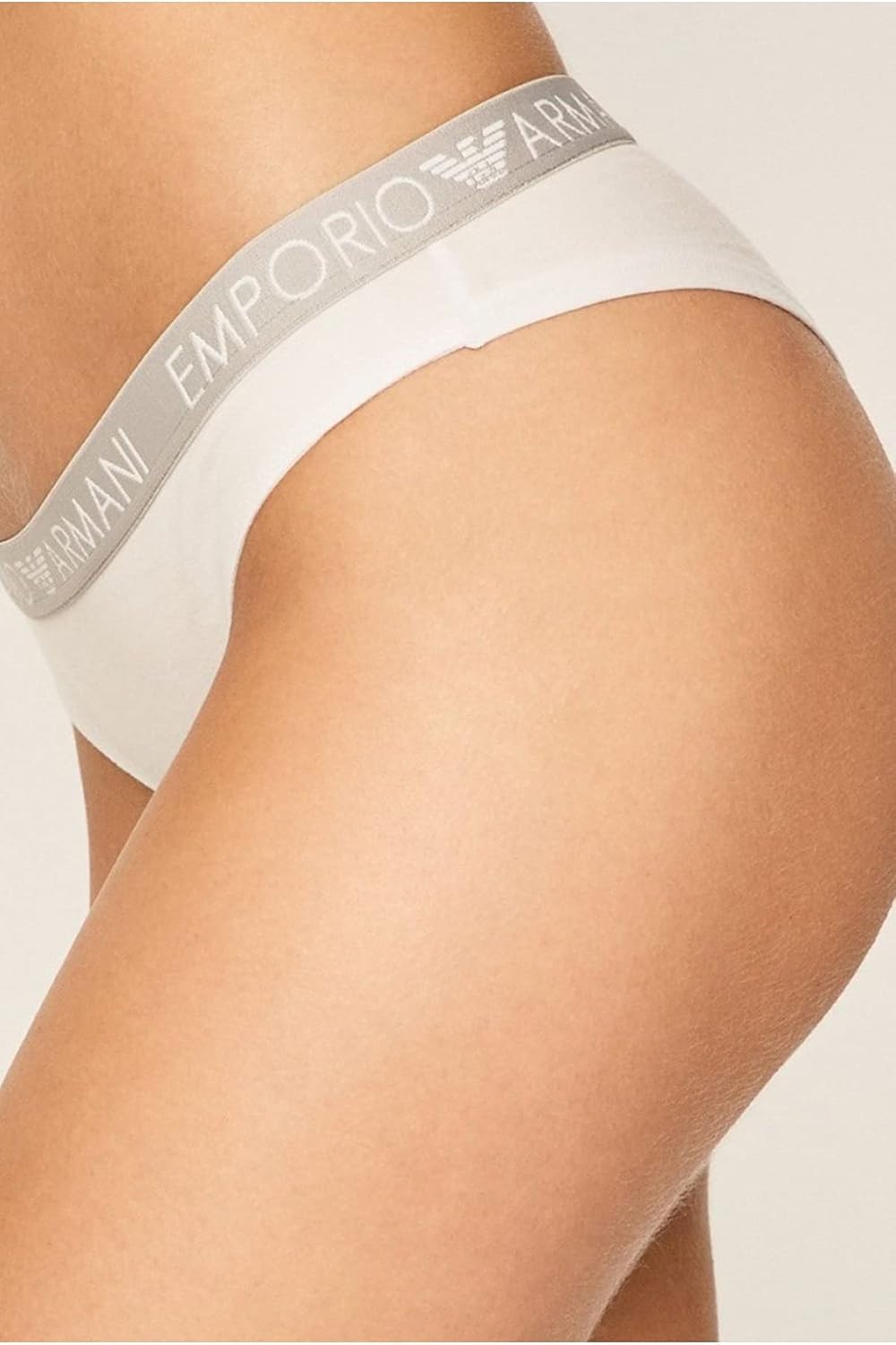 Emporio Armani Damen Bi-Pack Brazilian Brief Iconic Cotton Unterwäsche XS White/Black, XS White/Blac
