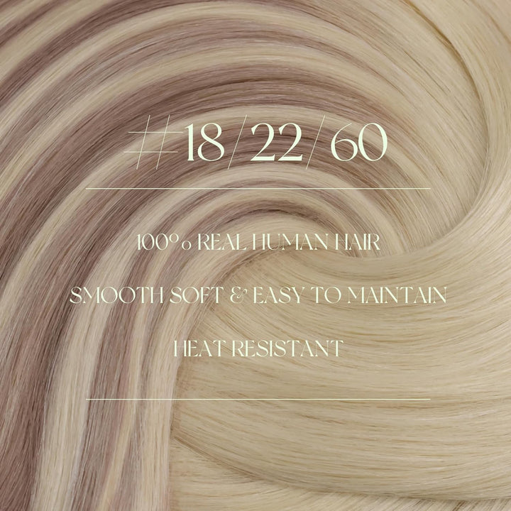RUNATURE Clip in Extensions Echthaar Balayage 50cm Blond Ombre Platinblond Remy Haarverlängerung 120