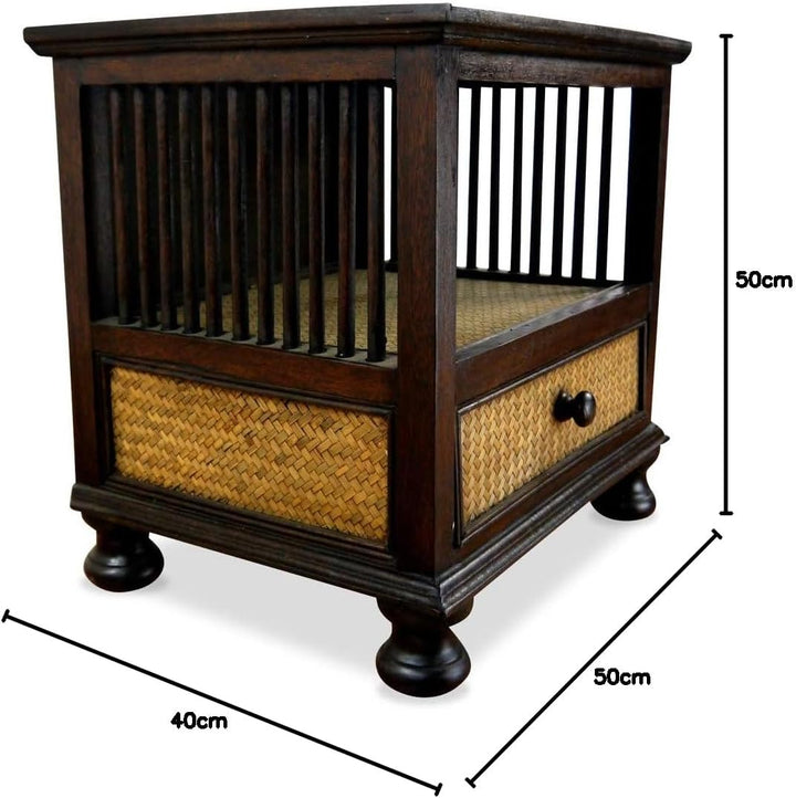 livasia Kommode, Nachtschrank mit Schublade, Rattanschränkchen, (Nr.1)