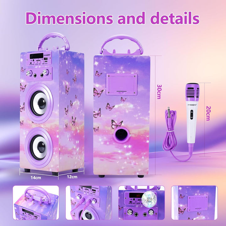 DYNASONIC (3º Generation Mikrofon Karaoke Spielzeug, ideal für originelle Geschenke für Kinder, Mädc
