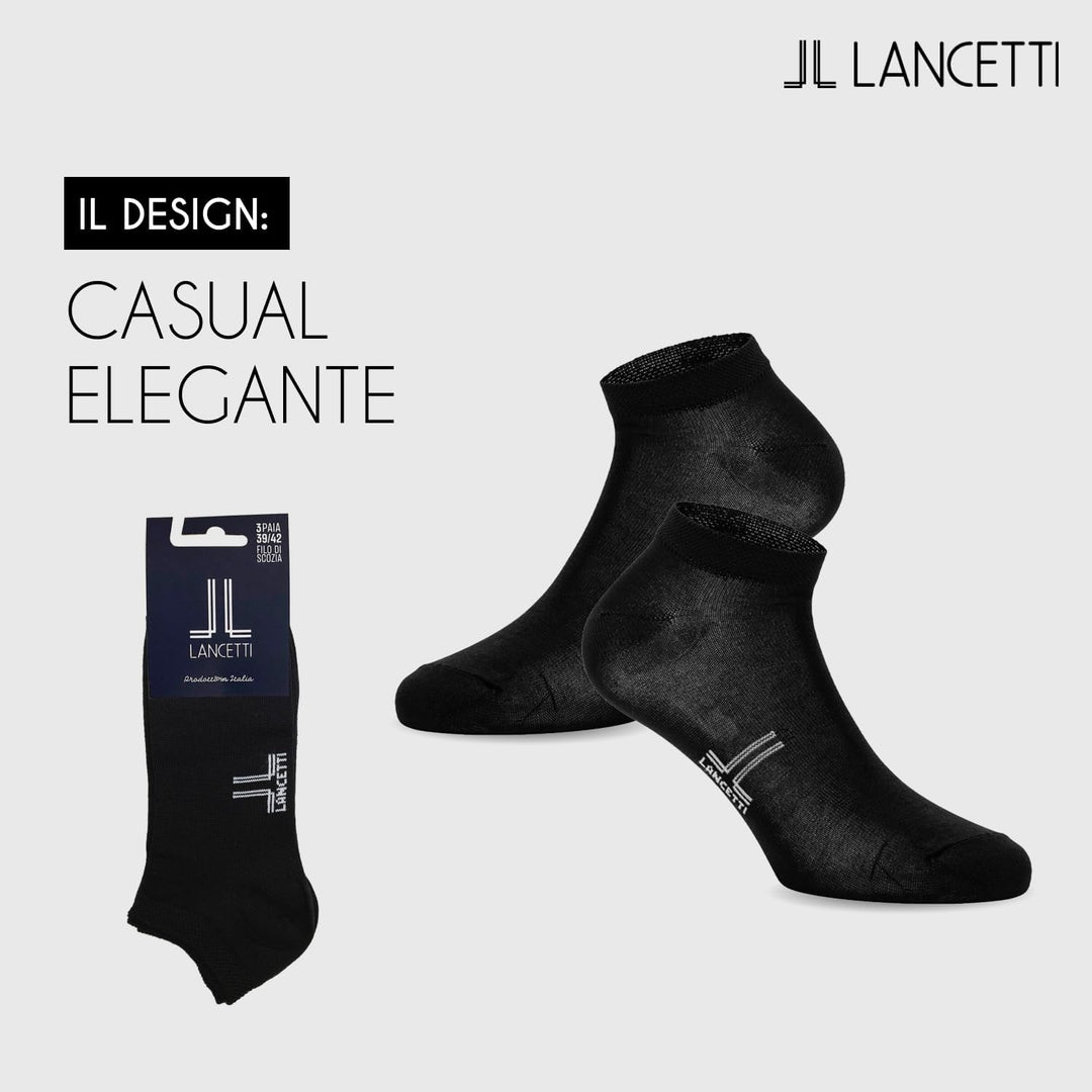 LANCETTI 6 Paar Socken Geist frisch Schottland 35-38 Corto Schwarz, 35-38 Corto Schwarz