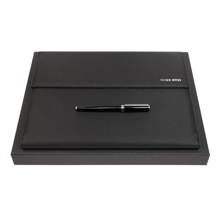 Hugo Boss Schreib-Set HPFP210A (Füllfederhalter & Schreibmappe A4) | Geschenkbox