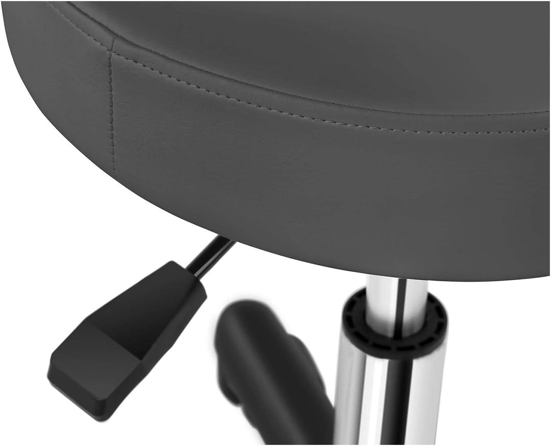 Physa Rollhocker Arbeitshocker mit Rollen Drehhocker Aversa Grey (grau, höhenverstellbar, max. 150 k