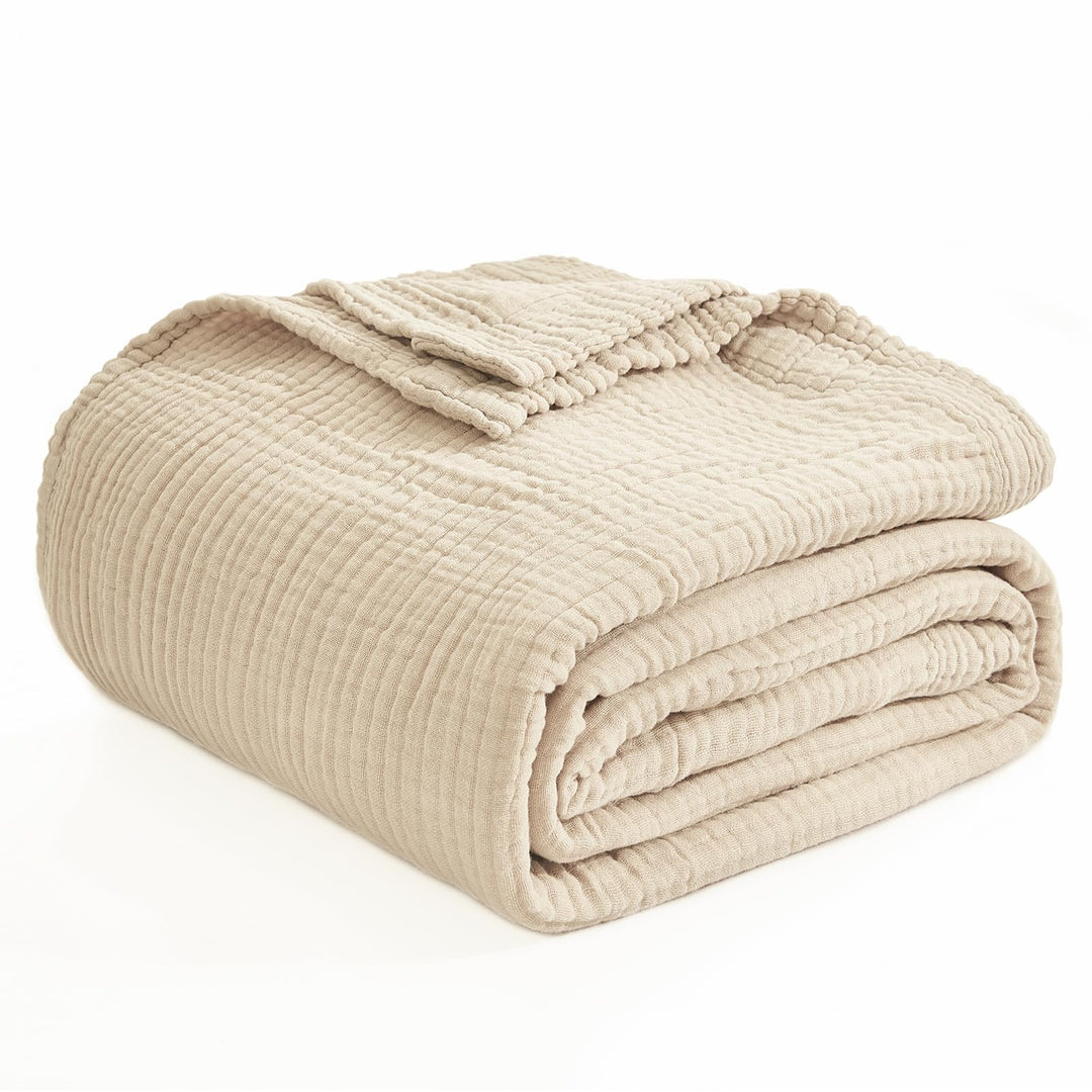 EMME Baumwolle Decke, Vorge-waschene Kuscheldecke, Weiche und Atmungsaktive Tagesdecke, Universale S