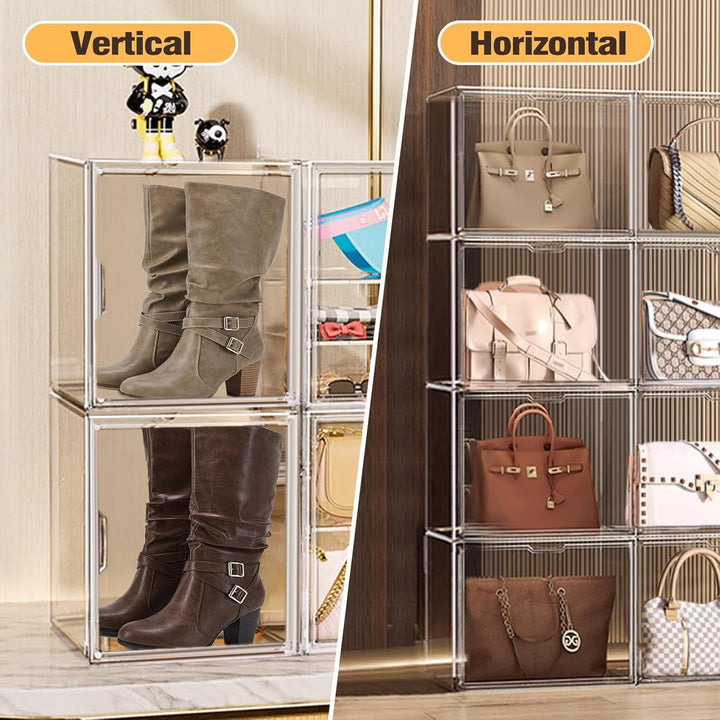 Schuhboxen Stapelbar Transparent Schuhaufbewahrungsbox Schuhkarton mit Deckel Schuh Organizer Schuha