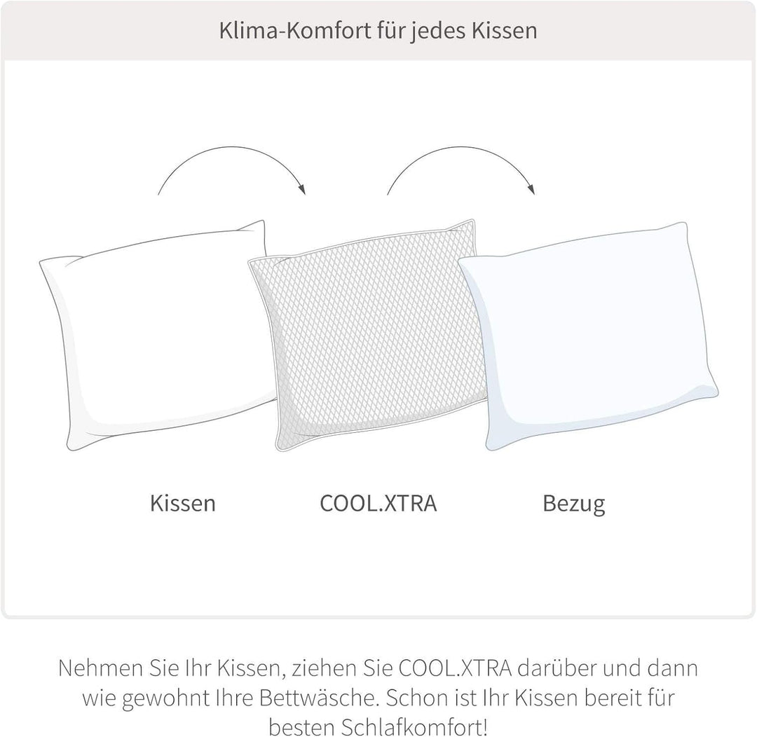 SleepCOOL. Kühlende Kissenhülle 40x60cm COOL.Xtra - Weniger Schwitzen, Weniger Frieren, Besser Schla