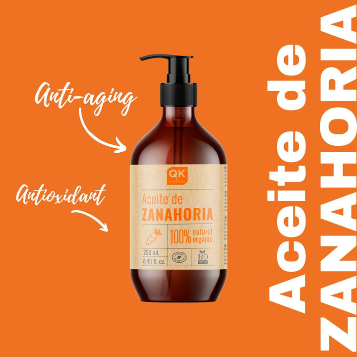 Qknatur – KAROTTENÖL 250 ml – 100% rein und natürlich – natürlicher Sonnenbräuner – spendet Feuchtig