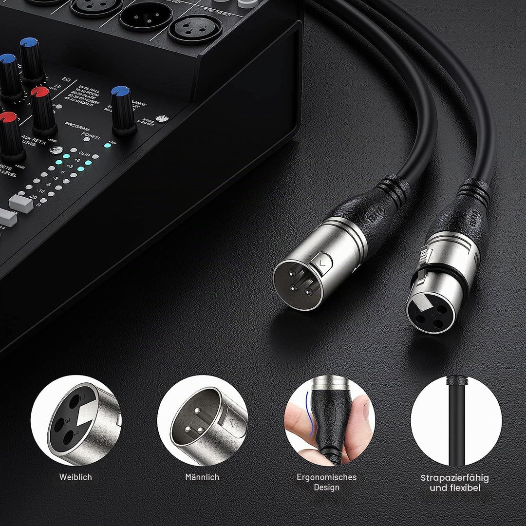EBXYA XLR Kabel Mikrofonkabel 10M Premium 3-Pin symmetrischer XLR Stecker auf Buchse Mikrofonkabel D