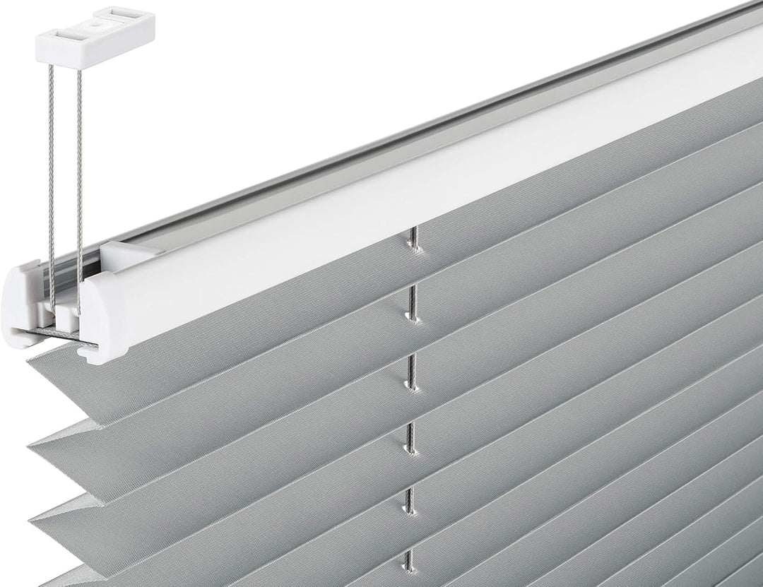 SchattenFreude Plissee nach Mass für Fenster & Tür | Zum Anschrauben in der Glasleiste | Silber, Bre