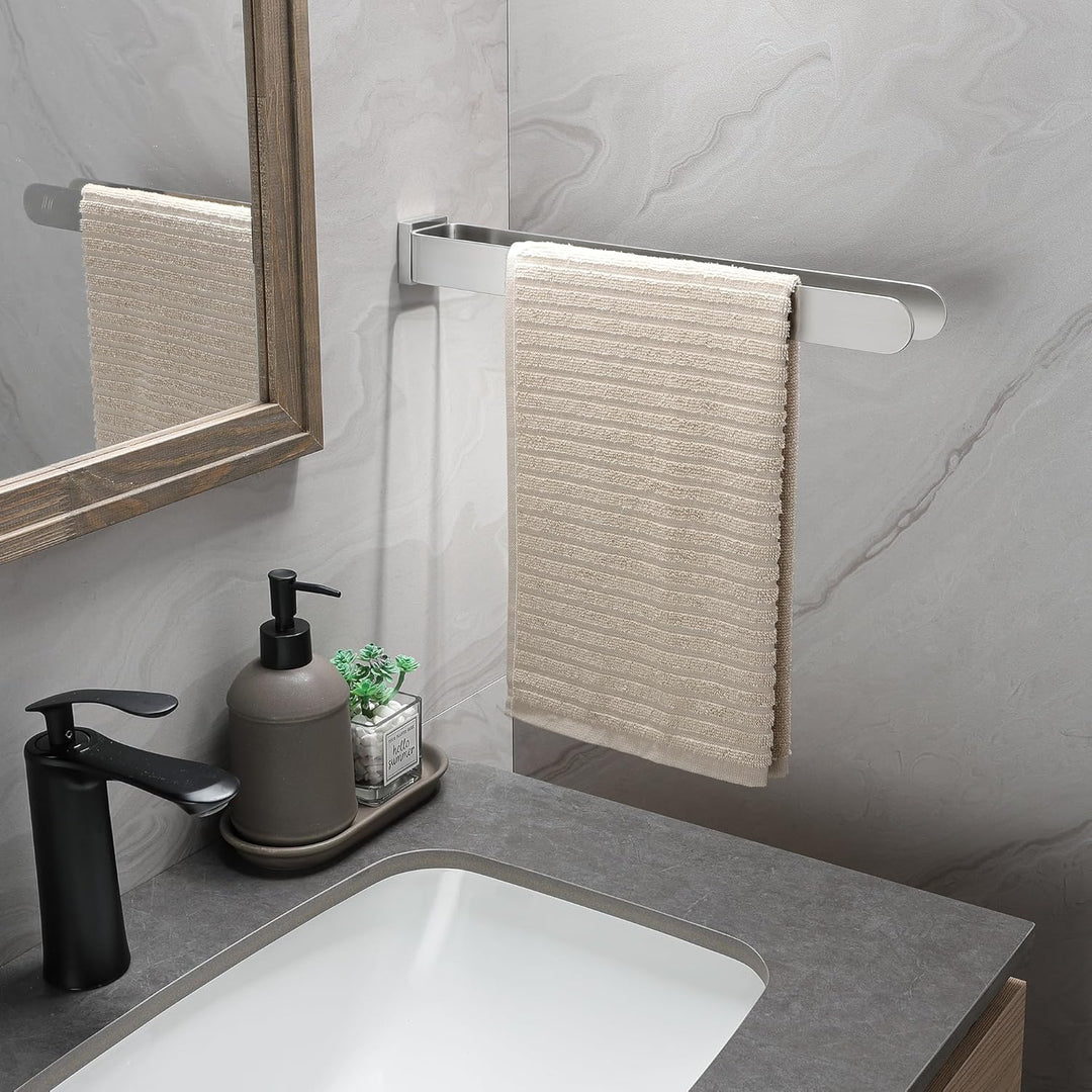 Dvocel Handtuchhalter Bohren Handtuchstange Doppelt 304 Edelstahl Silber Handtuchalterung Zweiarmig