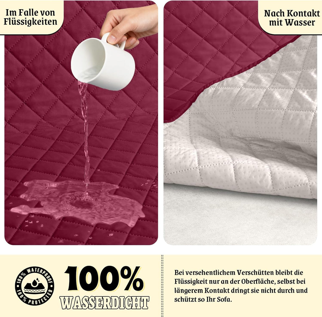 TAOCOCO Sofa Überzug, Sofabezug Wasserdicht Mit Gummiband，Wohnzimmer Anti-Rutsch Gepolsterter Sofasc