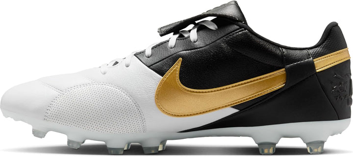 Nike Herren Premier 3 FG Low-Top Fussballschuh 40 EU White Metallic Gold Black, 40 EU White Metallic
