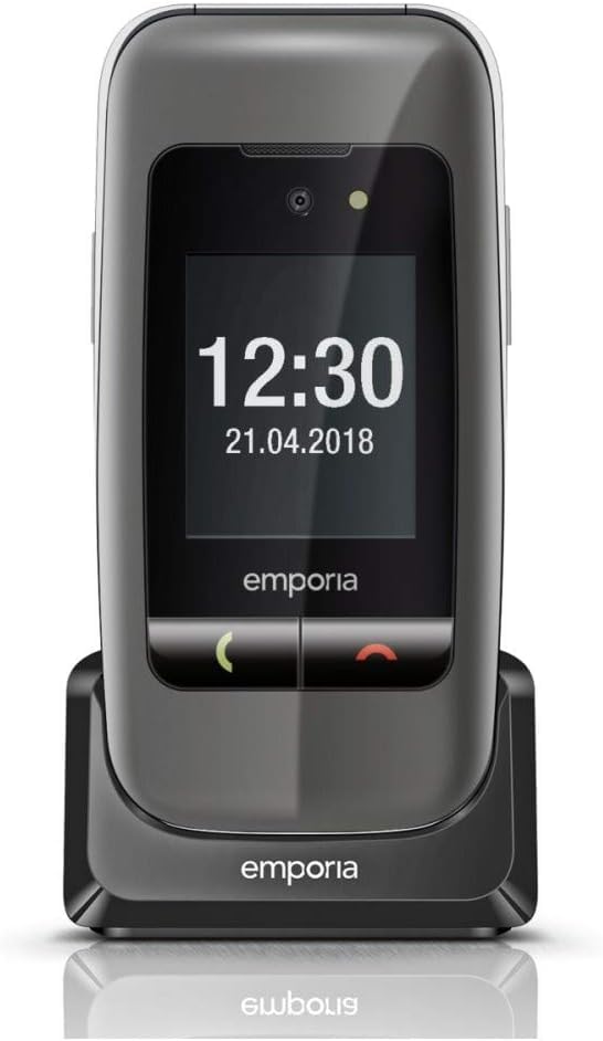 emporiaONE, Seniorentelefon, Klapphandy ohne Vertrag, Handy mit Notruftaste, 2,4 Zoll Display, Silbe
