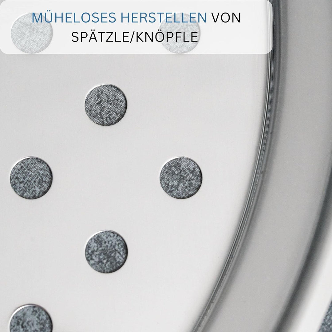 Westmark Spätzleblech/Topfaufsatz + Schaber - mühelose und schnelle Herstellung von Spätzle - Spätzl