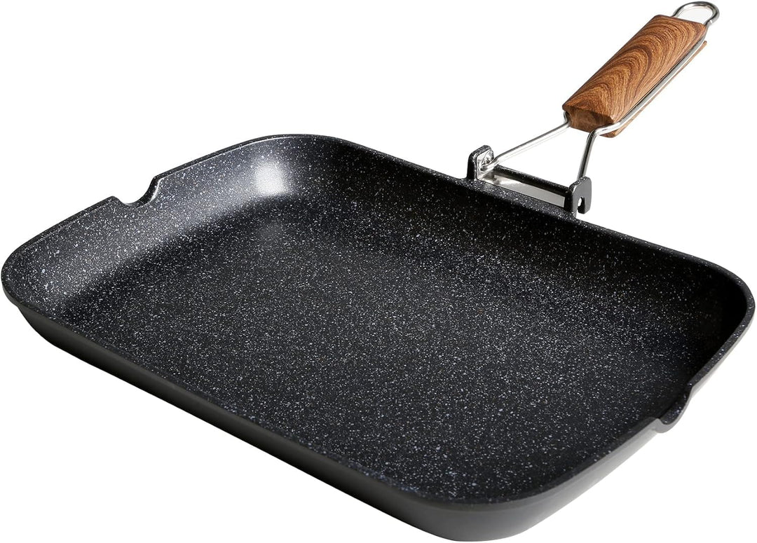 WECOOK! Ecochef Titan Grillpfann Induktion Glatter, 34 x 24 cm, Antihaftbeschichtung QUANTANIUM Ökol