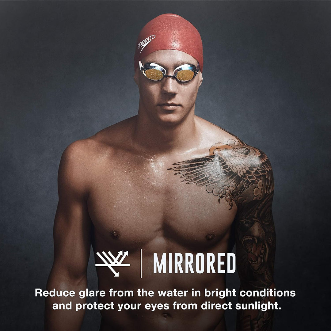 Speedo Vanquisher 2.0 Schwimmbrille, Panorama, blendfrei, beschlagfrei, mit UV-Schutz Schwarz, Schwa