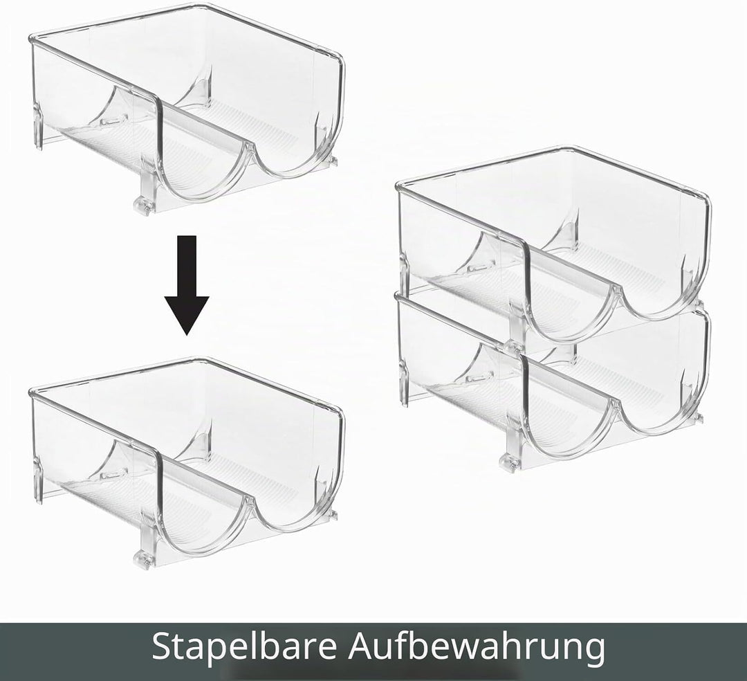 mDesign Weinständer für acht Flaschen – Stapelbarer Flaschenhalter für Ihre Getränkeaufbewahrung in