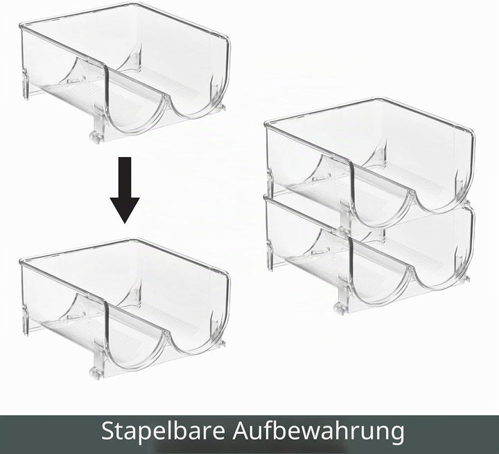 mDesign Weinständer für acht Flaschen – Stapelbarer Flaschenhalter für Ihre Getränkeaufbewahrung in