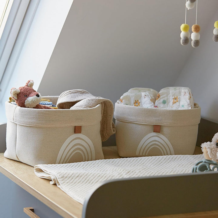 LOVE IT STORE IT Premium Aufbewahrungskörbe - Aufbewahrungskorb Set beige für Kinderzimmer und Bad -