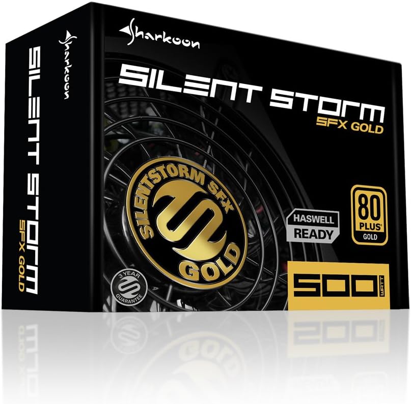 Sharkoon SilentStorm SFX Gold PC-Netzteil (500 Watt, SFX, Kabelmanagement)