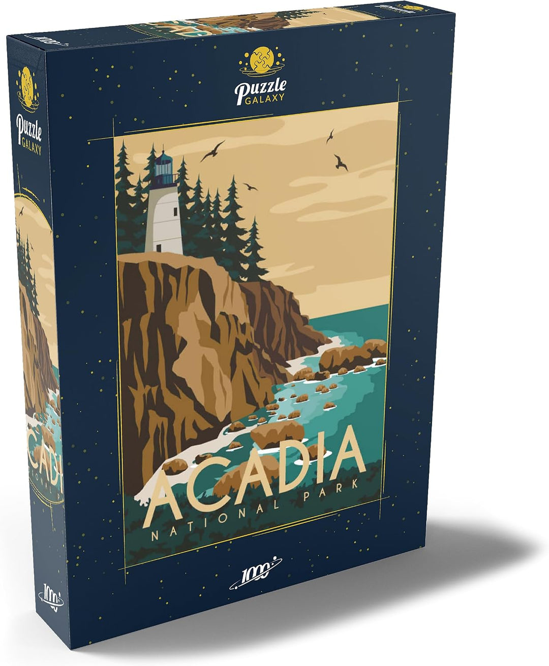 Acadia-Nationalpark, Maine, USA, Art Deco Style Vintage Poster, Illustration - Premium 1000 Teile Pu