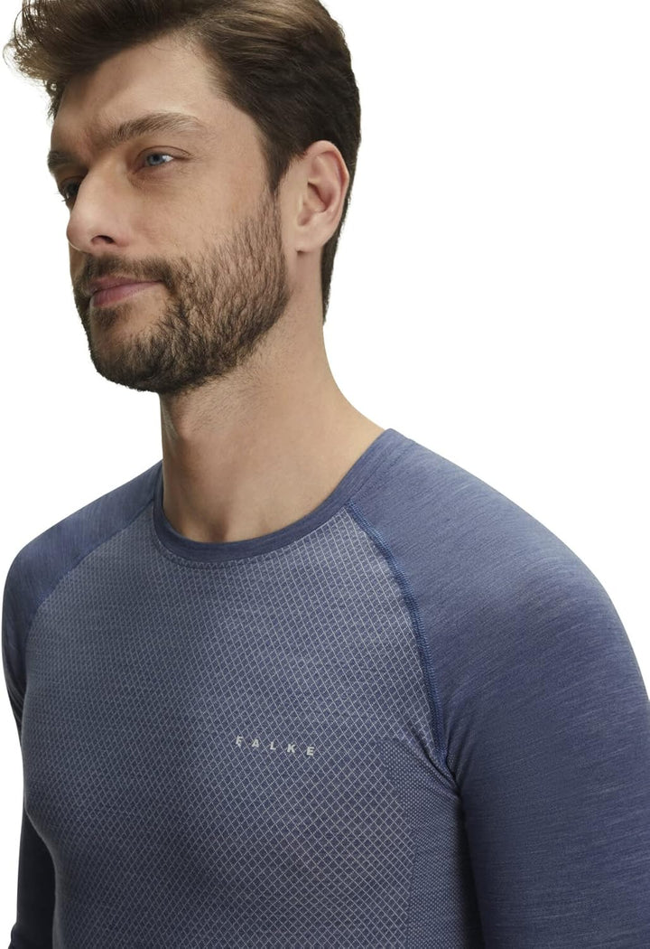FALKE Herren Wool-Tech Light Round Neck Funktionsshirt Langarm warme und kalte Temperaturen Funktion