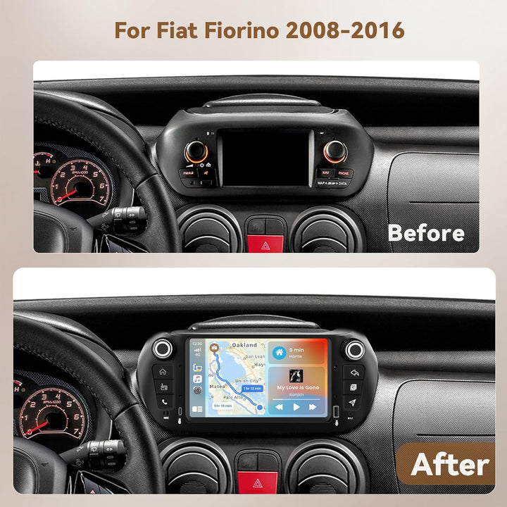 Hikity Android 15 4+128G Autoradio für FIAT Fiorino 2008－2016 mit 7 Zoll Incell Touchscreen, Autorad
