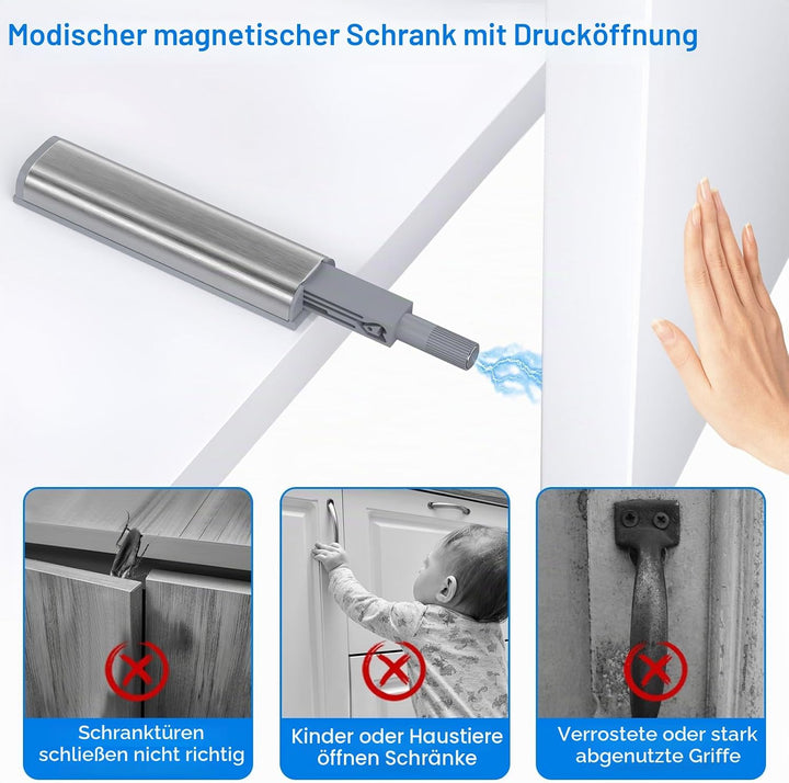 Push to Open Türöffner Jiayi 10 Stück Drucktüröffner Schrank Push Open Magnet Tip On für Türen Besch
