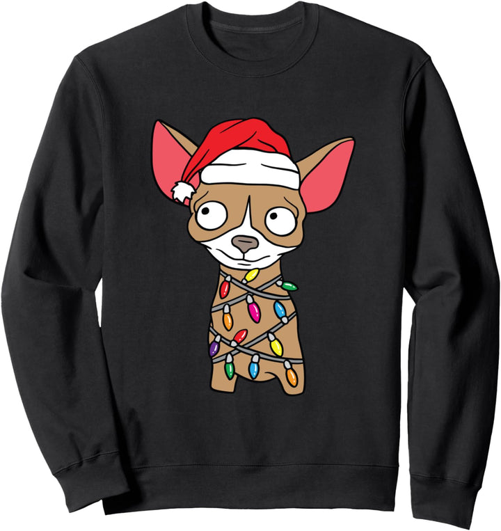 Weihnachten Chihuahua Pyjama Xmas Dog Mom Sweatshirt