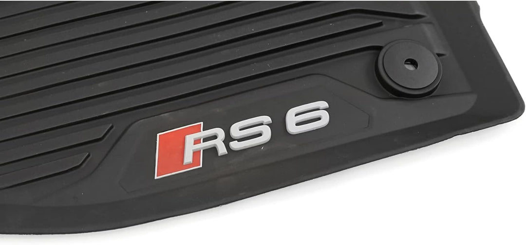 Audi 4K1061501A041 Gummi Fussmatten vorn 2X Gummimatten Premium Allwettermatten, mit RS6 Schriftzug,