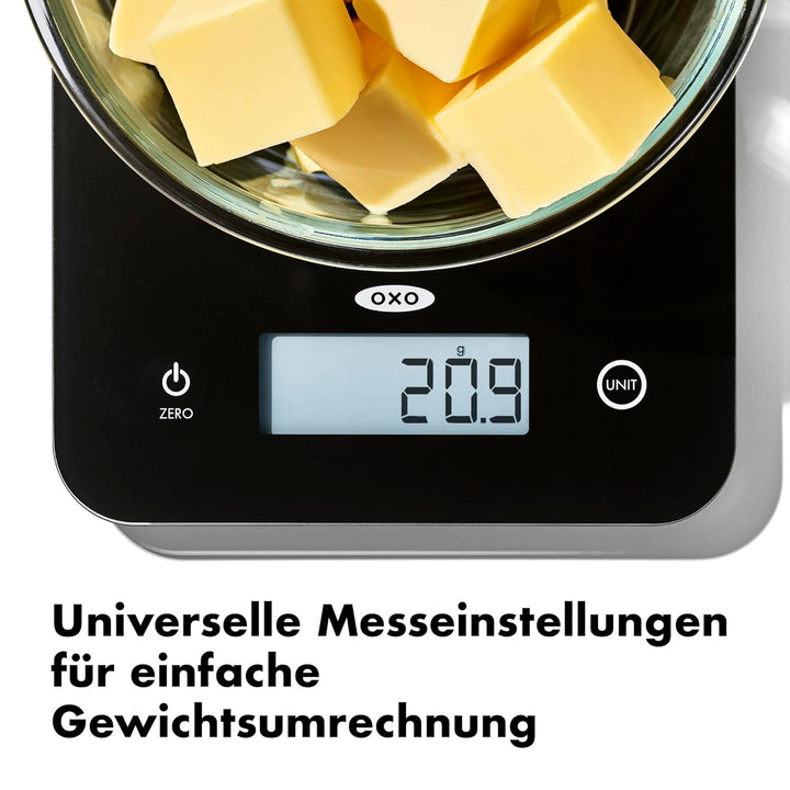 OXO Good Grips Universal-Glas-Lebensmittelwaage bis 5 kg, Glas