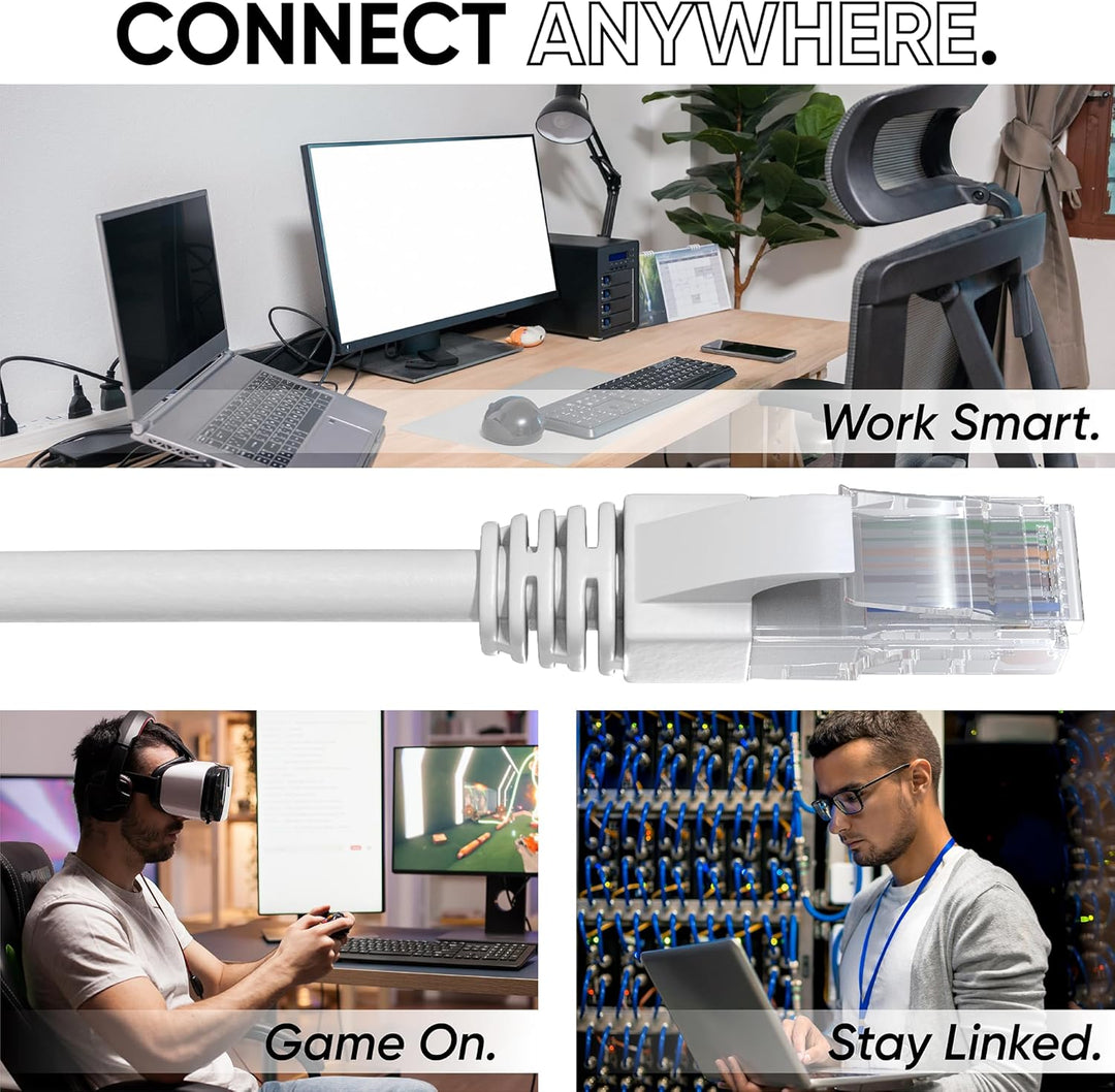 Mr. Tronic 50m Ethernet Netzwerkkabel Cat 5E, LAN Netzwerkkabel Für Schnelle & Zuverlässige Internet