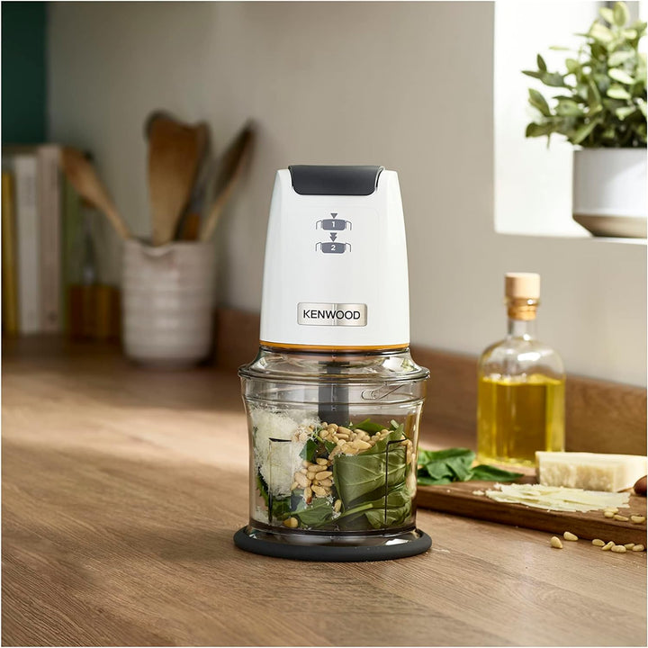 Kenwood EasyChop CHP61.000WH, Vier-Klingen-Zerkleiner, 0,5 l, Druckbetrieb, 2 Geschwindigkeiten, rut