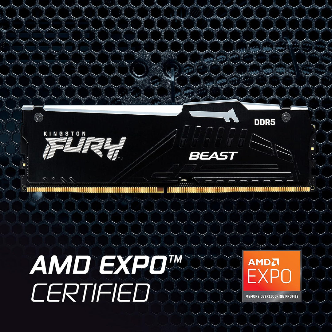Kingston Fury Beast DDR5 RGB 32GB (2x16GB) 5200MT/s DDR5 CL40 DIMM Desktop Gaming Speicher Kit mit 2