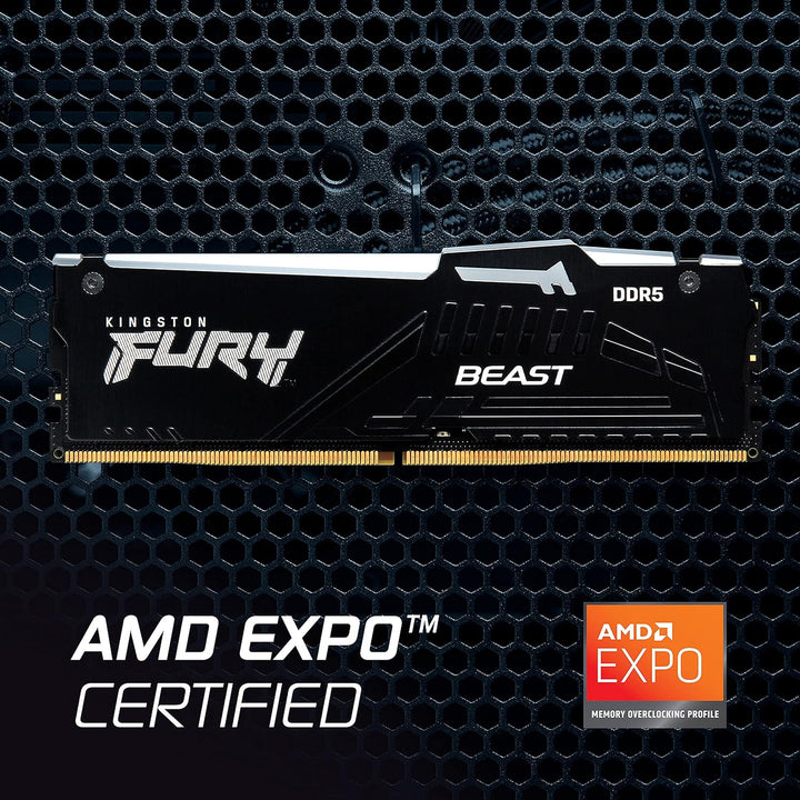 Kingston Fury Beast DDR5 RGB 32GB (2x16GB) 5200MT/s DDR5 CL40 DIMM Desktop Gaming Speicher Kit mit 2