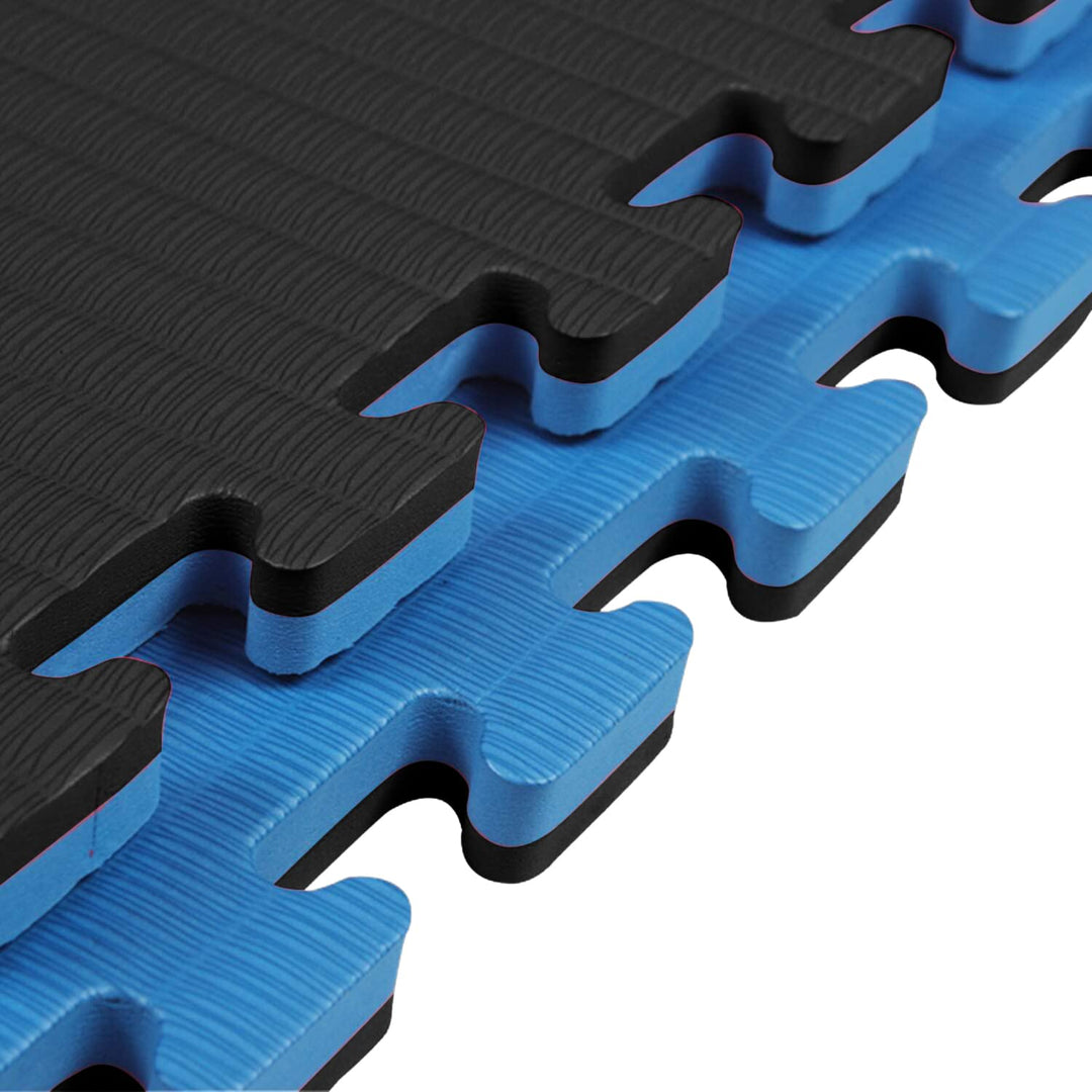 Sportmatte -Tatami- 1x1m Kampfsportmatte, EVA Kampfsportmatten 2 cm schwarz/blau, 2 cm schwarz/blau