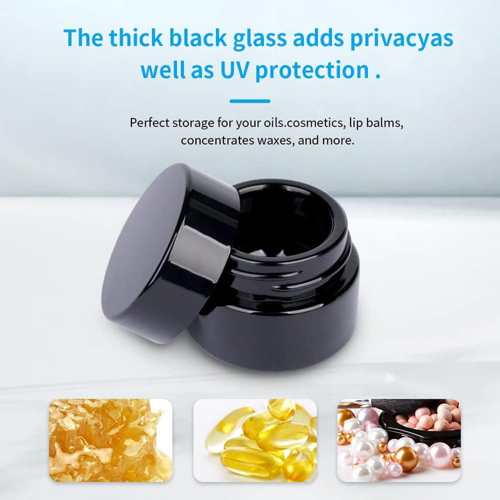 MOFIST 5 g dicke, schwarze UV-Schutz, kleine Gläser mit Deckel, 5 ml, Konzentrat, Gläser für luftdic