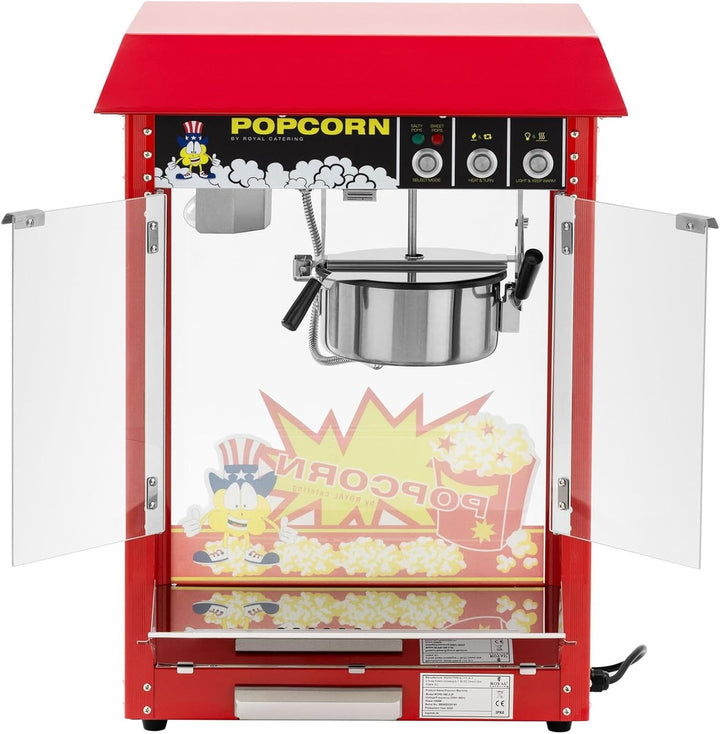 Royal Catering RCPS-16E.3-2F Popcornmaschine Retro-Design 150 °C / 180 °C 2 Temperaturen für süsses