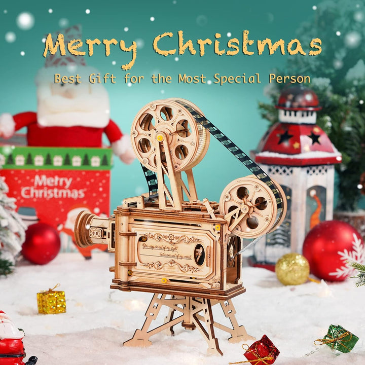 Robotime 3D Holz Puzzle Mechanisch Vitascope fur Erwachsene - Filmprojektor Modellbau Bausatz knobel