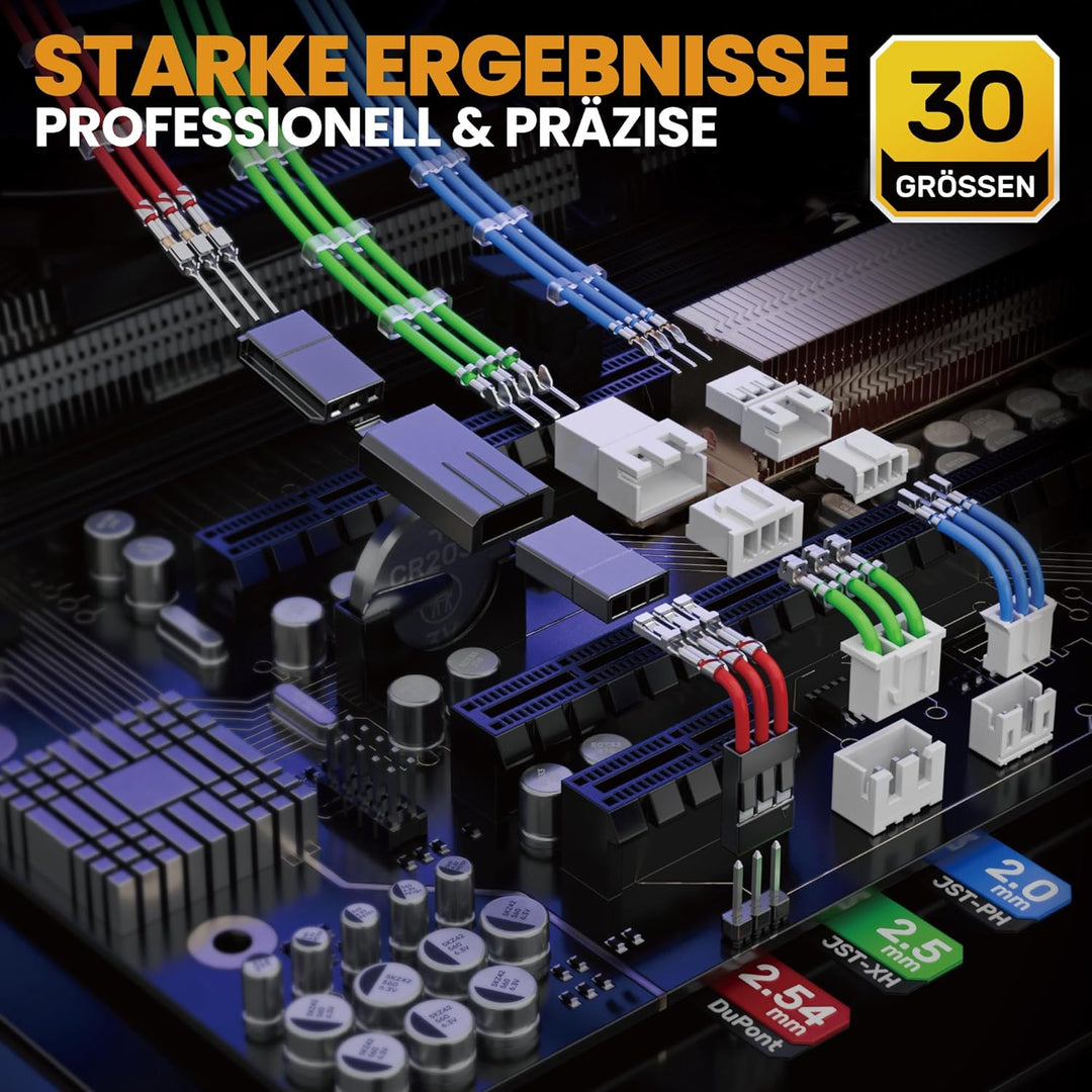 SOMELINE® Crimpzange Stecker Set, JST-PH 2,0mm/JST-XH 2,5mm/Dupont 2,54mm Stecker Set, Es gibt 27 St