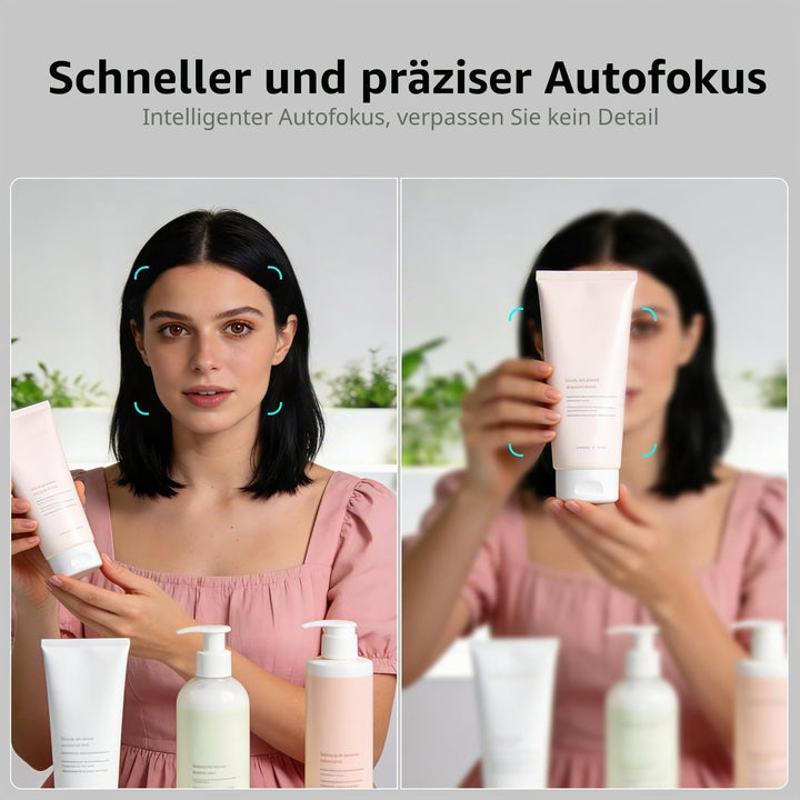 TOALLIN 4K UHD Webcam für PC, Windows Hello kompatible Kamera, Gesichtserkennung, Autofokus, integri