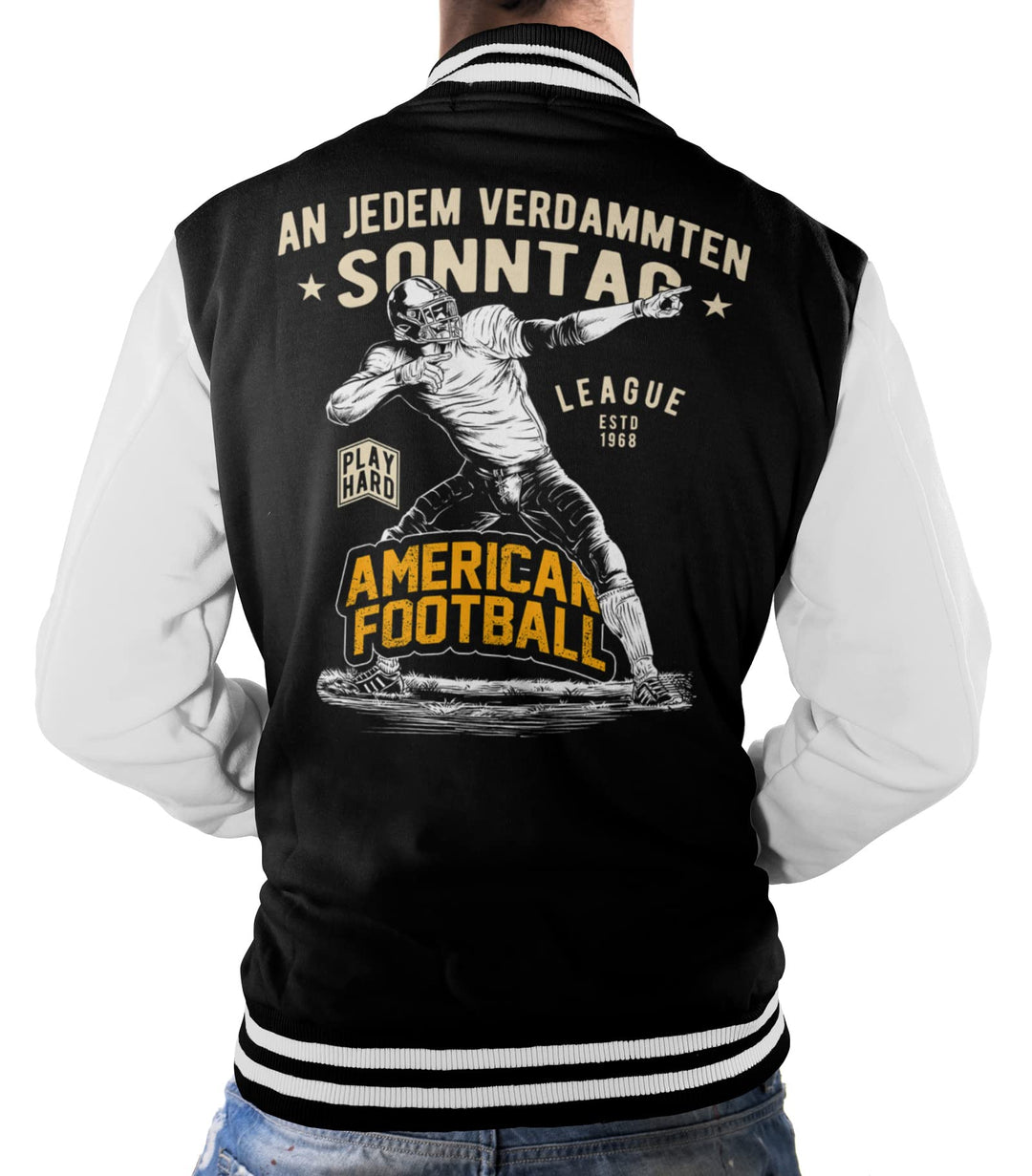 LOBO NEGRO Coole College American Football Baseball Jacke - An jedem verdammten Sonntag M Football 0